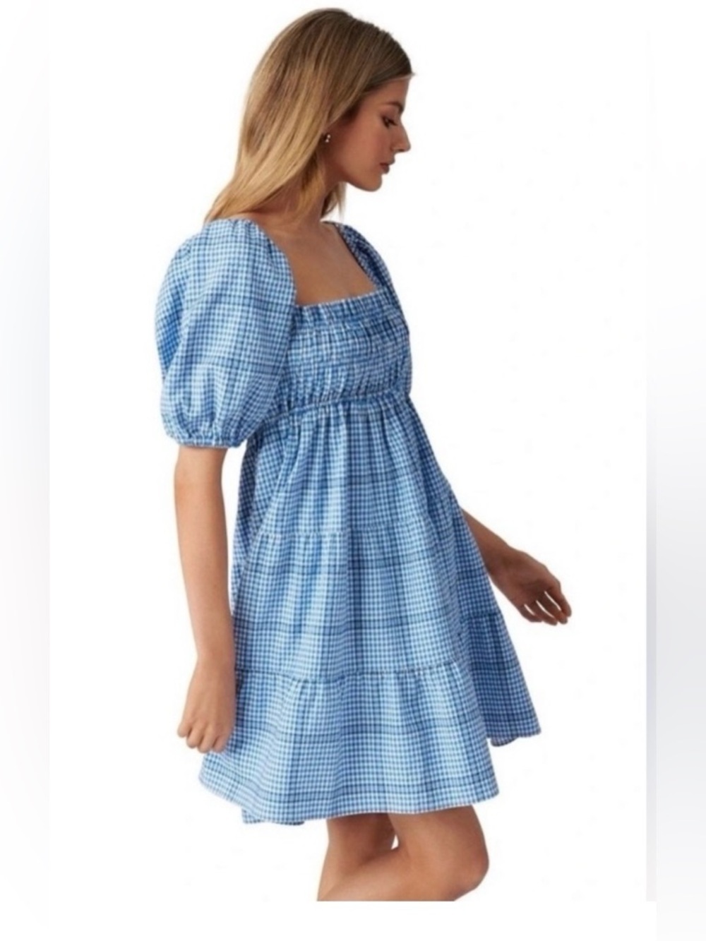 Ever New Andie Puff Sleeve Mini Dress Playful feminine Dress Size 8 Cotton - Picture 4 of 12